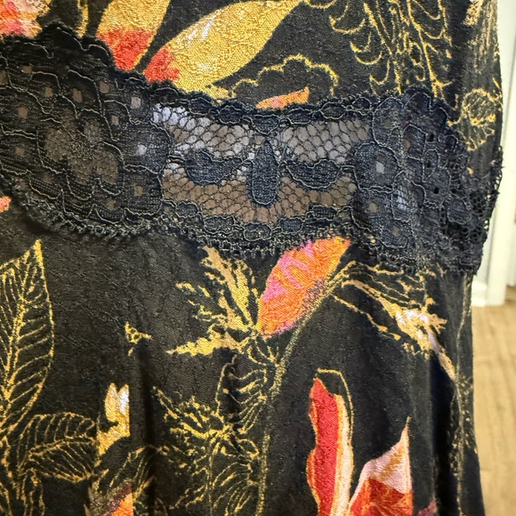 Free People Intimately Black and Coral Floral Mini Dress - Picture 7 of 11